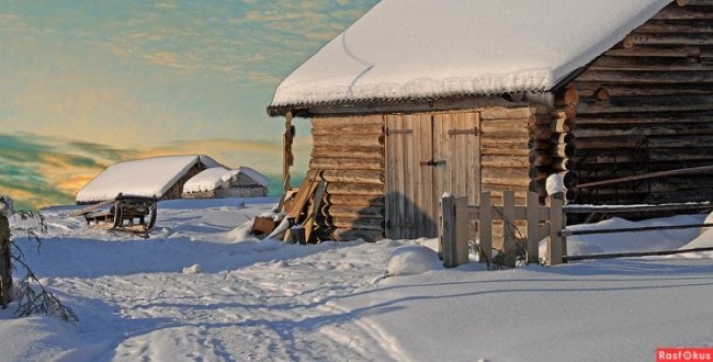 Русские деревни зимой