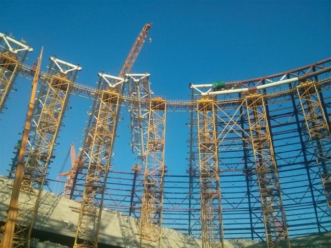На стадионе Самара Арена установлен последний блок купола