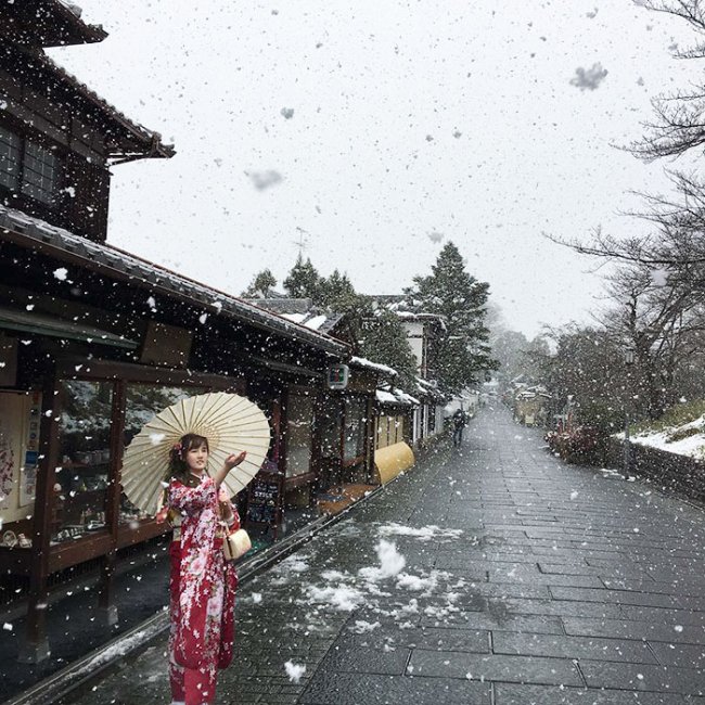 Волшебный Киото в снегу