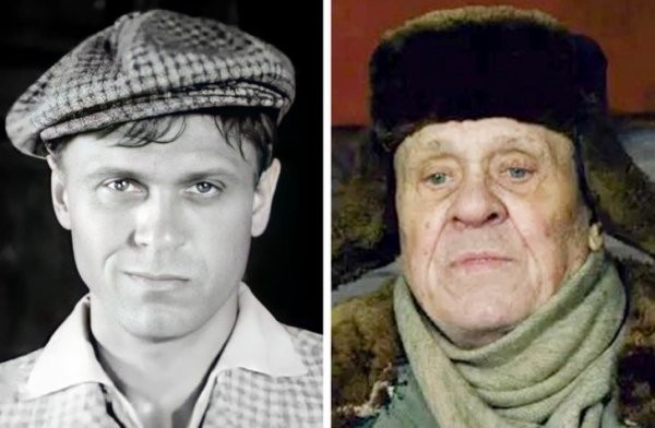 Фотографии любимых советских актеров в их первой и последней роли в кино (16 фото)