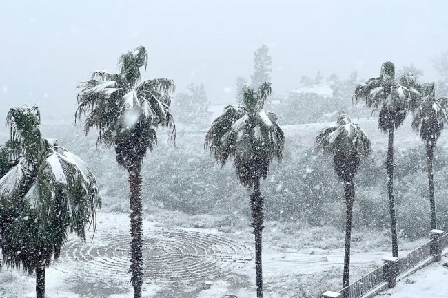 Снежная буря в Калифорнии