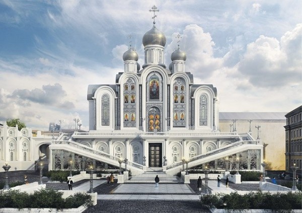 В новом храме Новомучеников и исповедников Российских на Лубянке прошла первая служба