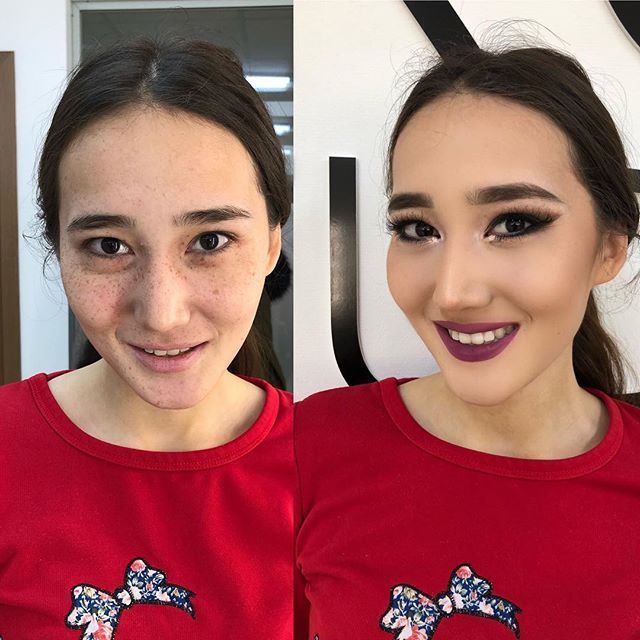 Участницы конкурса красоты «Мисс Караганда-2017» до и после нанесения макияжа (20 фото)