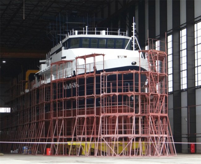 Строительство опытового судна Ильмень
